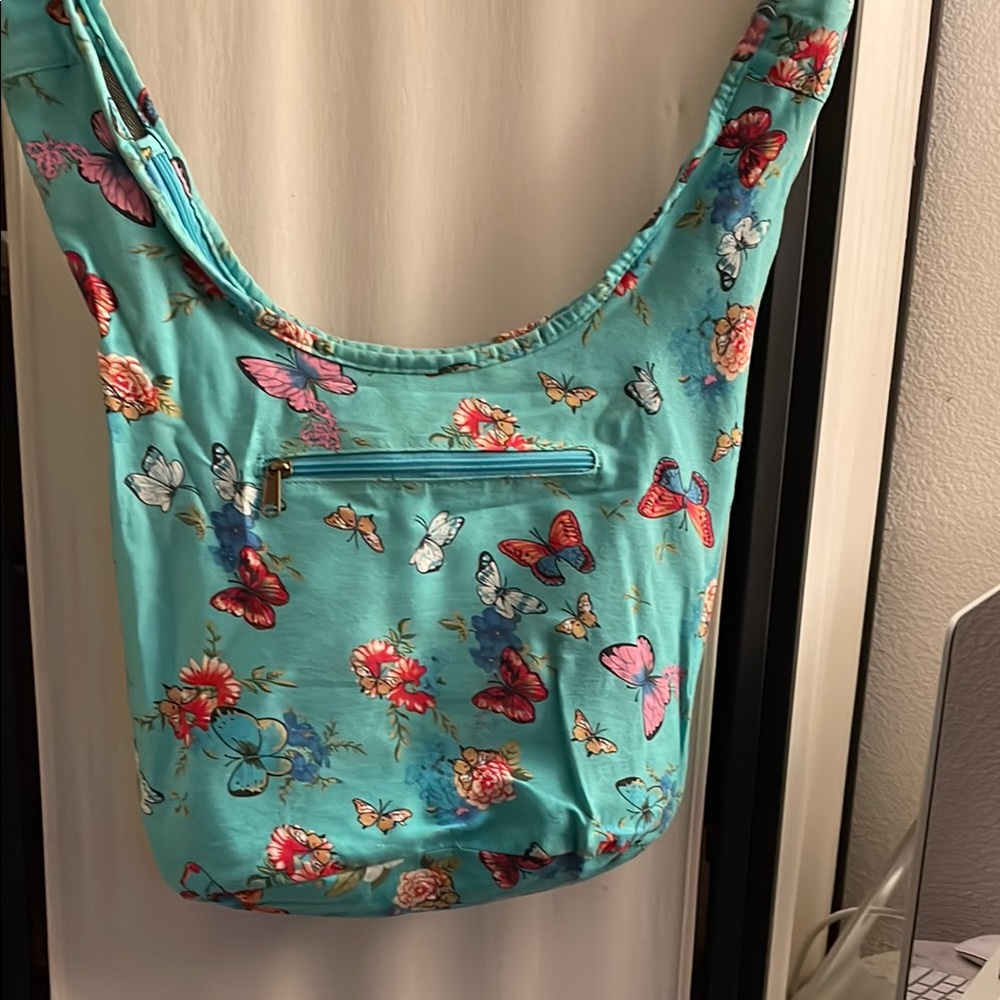 Blue Floral Print Shoulder Bag